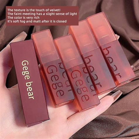 Gege Bear Velvet Lip Glaze Mist Matte Long Lasting Waterproof Not Easy