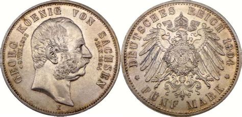 5 Mark 1904 E Georg 1902 1904 König von Sachsen Auf den Tod des