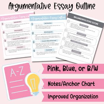 Argumentative Essay Outline Anchor Chart Guided Writing Self