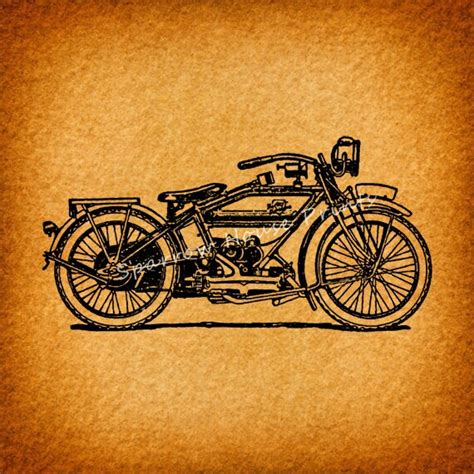 Motorbike Art Antique Artwork Motorcycle Print Vintage Wall Art With