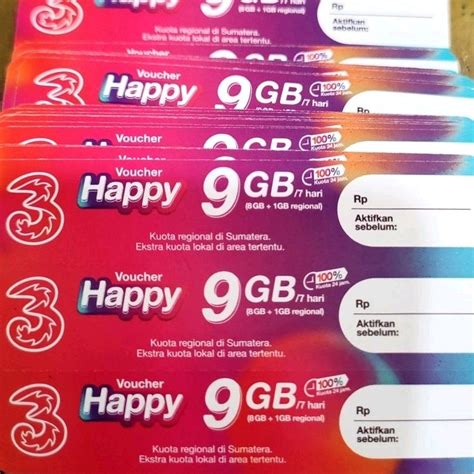 Jual Voucher Tri Happy 9GB 7hr Area Promo 12GB Shopee Indonesia