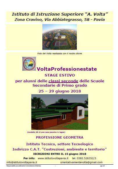 I I S Volta Pavia Sezione C A T Geometri Voltaprofessione Estate