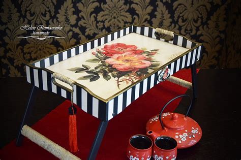 Tray With Legs For Breakfast In Bed Serving Tray In Vintage Style