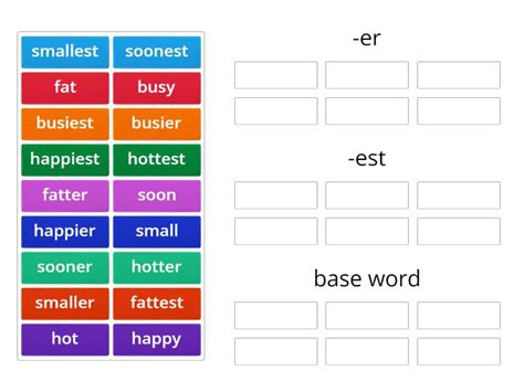 Comparative And Superlative Ordenar Por Grupo