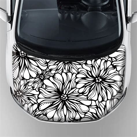 Factory Directly Sale Flower Graphic Car Wrap Sticker Custom Car Hood