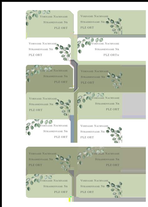 Adressaufkleber mit Eukalyptus Zweigen 65x34mm 14 Stück