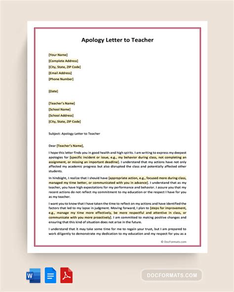 Apology Letter To School Principal From Teacher Template, 58% OFF