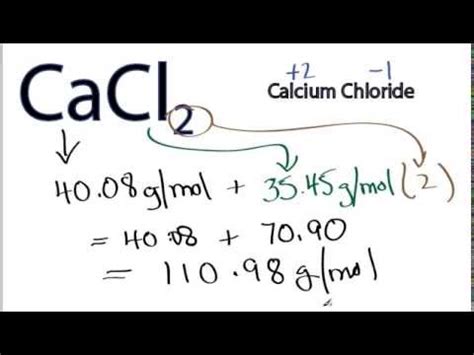 Molar Mass / Molecular Weight of CaCl2 - YouTube