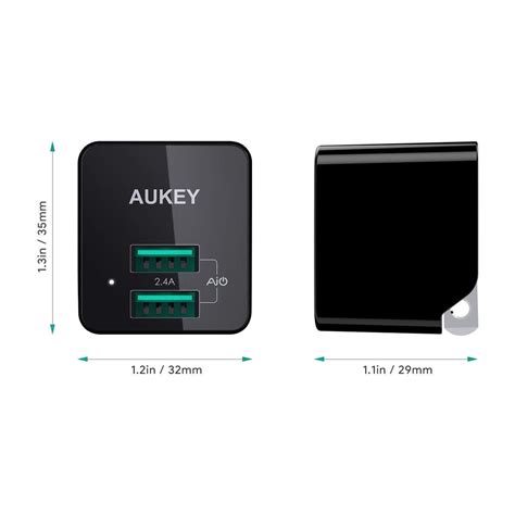 หวชารจเรว Aukey ULTRA COMPACT AiPower Adaptive Fast Charge 2 Ports