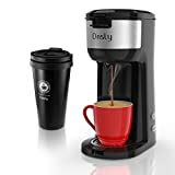 Dnsly Single Serve Coffee Maker Attached Travel Mug In Capsule Pod