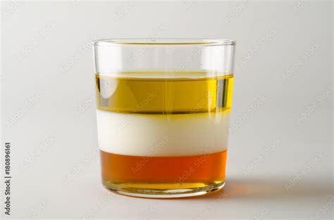 physics immiscible liquids  separed layers stock photo adobe stock