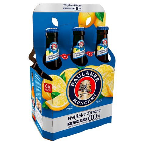 Paulaner Weißbier Zitrone 0 0 alkoholfrei 6x0 33l bei REWE online