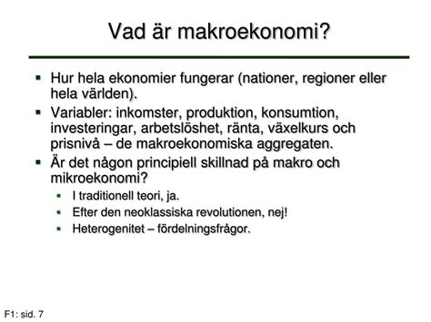 PPT Makroekonomi med tillämpningar Föreläsning 1 Blanchard 1 2