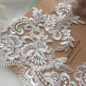 Beautiful Off White Alencon Lace Trim Corded Floral Alencon Etsy