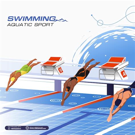 Natation Sport Illustration Vecteur Natation Fond Pour Bannière Affiche