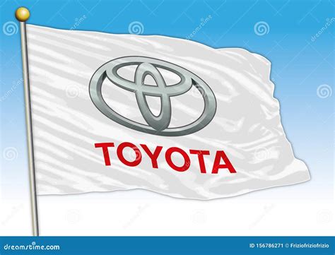 Toyota Cars International Group Flags With Logo Illustration