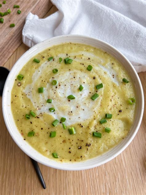 Broccoli Stalk Potato And Leek Soup Munchin With Maddie