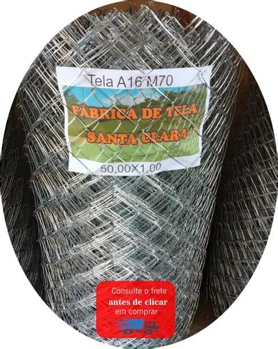 Tela De Alambrado Fio 16 Malha 7cm Galvanizada Rolo50 X 1 00