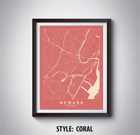 Map of Newark NJ Newark Map Newark Poster Office Décor - Etsy