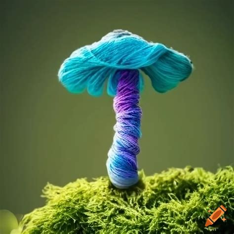 Colourful Floss Mushroom Growing On Moss On Craiyon