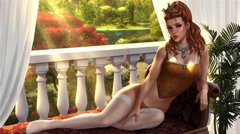 Rule 34 Anna Henrietta Blonde Hair Cd Projekt Red Clothed Firenze Art Looking At Viewer Lowres