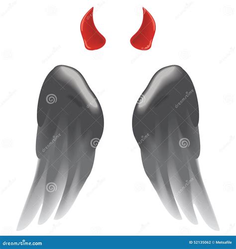 Devil Horns And Wings Stock Vector Illustration Of Flight 52135062