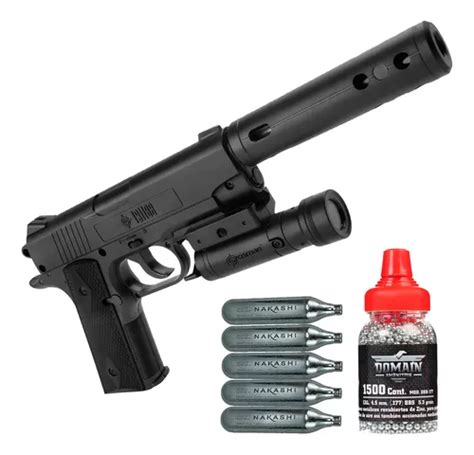 Pistola Semiautomática Crosman Co2 Tac 1911 Bb Kit Co2 Bbs