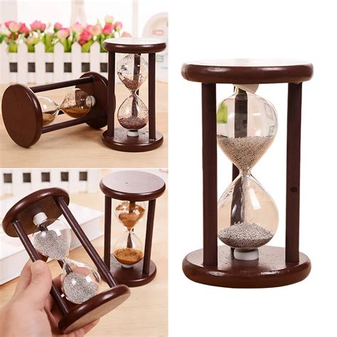 Retro Creative Wooden Hourglass Sandglass Sand Clock Timers Decoration Brushing Teeth Tea Time