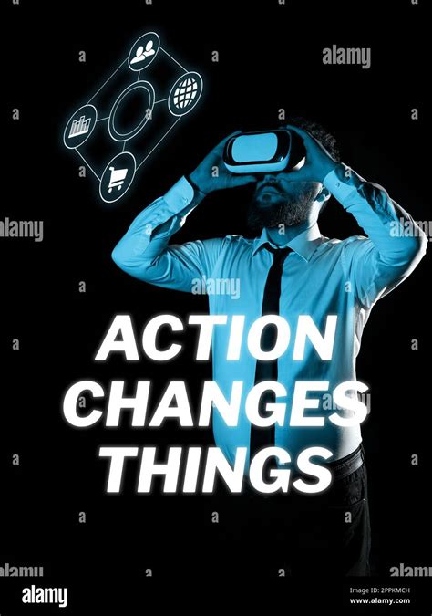 Text Caption Presenting Action Changes Things Concept Meaning Doing