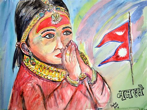 Kumari The Living Goddess Painting By Pradeep Gautam Fine Art America