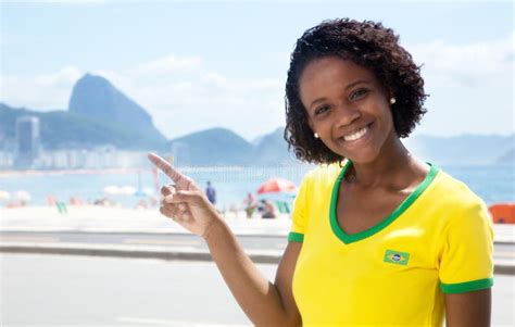 Brazilian Sports Fan Stock Image Image Of Girl Brunette