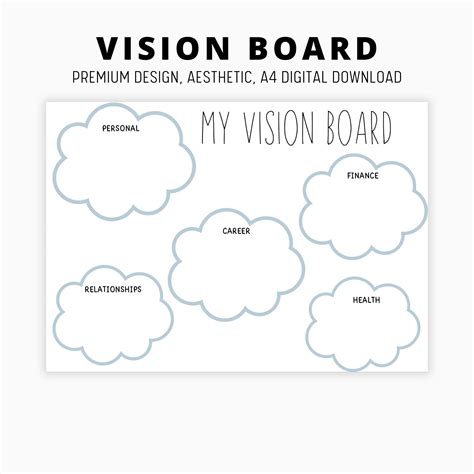 Printable Vision Board Vision Board Template 2024 Dream Life Planner