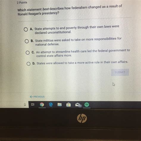 Which Statement Best Describes How Federalism Changed As A Result Of