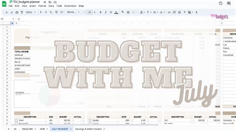 July Budget With Me Paycheck 1 Low Income Budgeting Sinking Funds