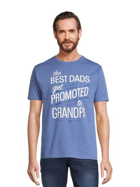 Mens Fathers Day Promoted To Grandpa Graphic Tee Short Sleeve