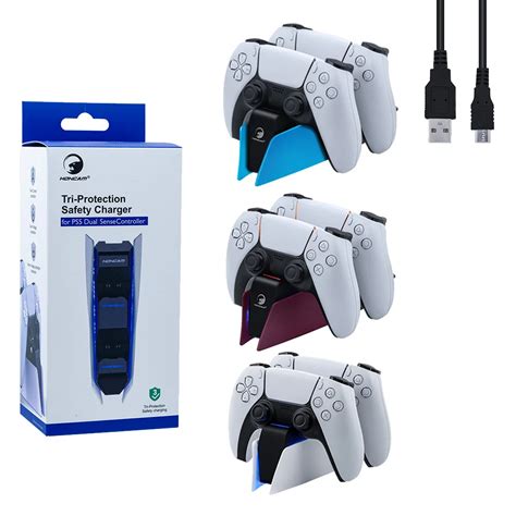 Honcam For Ps5 Dual Controller Charger Fast Charging Dock Stand For Dualsense Controller Gamepad