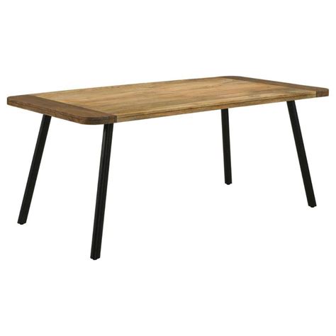 Benjara 70 In Brown And Black Wood Top 4 Legs Dining Table Seat Of 6