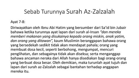 Surat Al Zalzalah Beserta Artinya