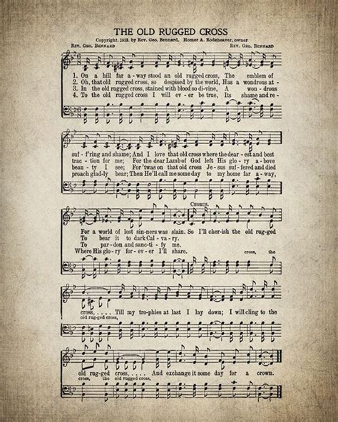 The Old Rugged Cross Christian Gospel Song Lyrics And Chords