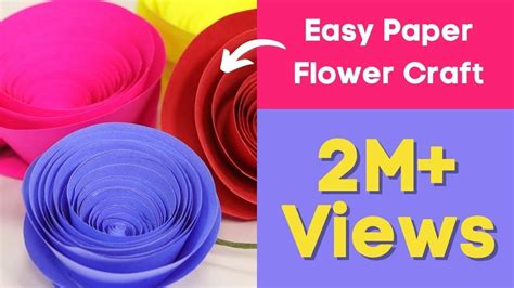 Rolled Paper Rose Flower Easy Paper Flower Craft Setp By Step Tutorial