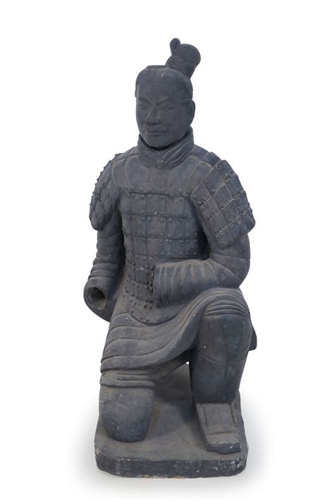 Chinese Qin Dynasty Style Life Size Kneeling Terracotta Soldier Statue