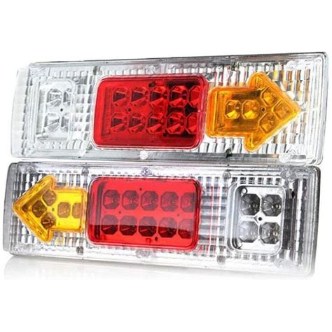 1 paire 19 led voiture remorque feux arrières intégré turn signal pour