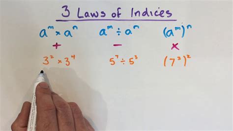 3 Laws Of Indices Youtube