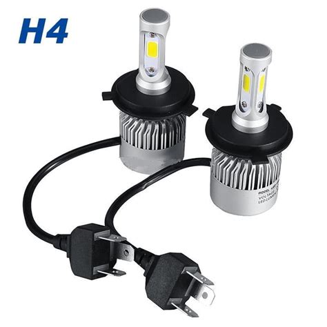 S2 H4 Kit 2 lampes H4 LED blanc et étanche pour code et phares de