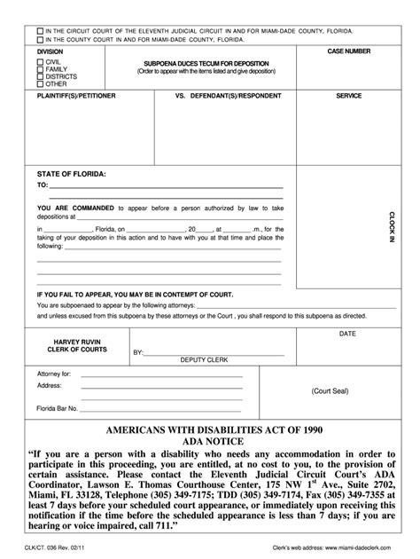 Do I File A Subpoena For Deposition With Clerk Fill Online Printable Fillable Blank Pdffiller