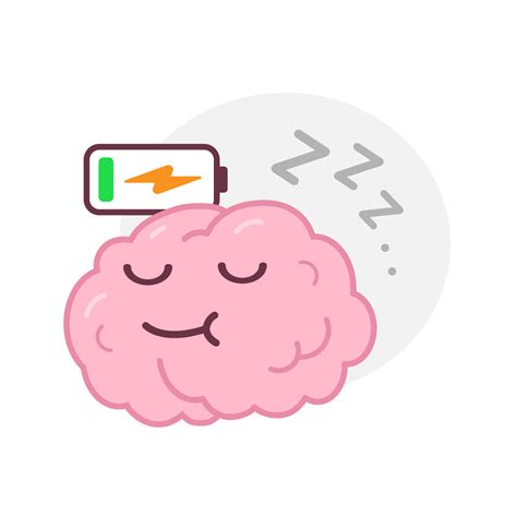 Recharge Energy By Resting Brain To Sleep In Cartoon Character Concept