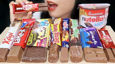 Asmr Chocolate Bar 🍫 Kitkat Beng Beng Nutella Go Nestle Crunch