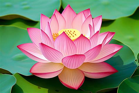 Pink Lotus With Leaves Background Domestic Travel Flower Water