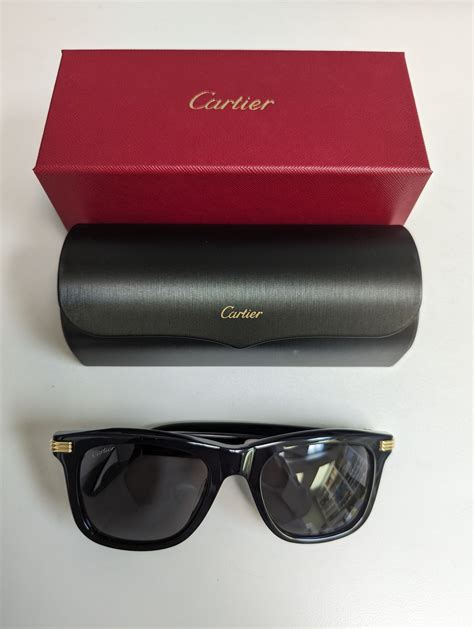 Cartier Cartier Acetate Sunglasses Black and Gold | Grailed