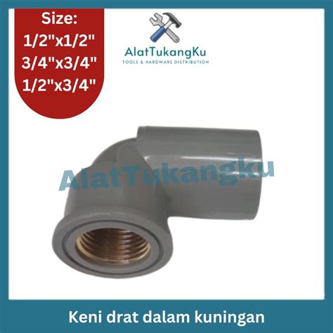 Jual Keni Knee Drat Dalam Kuningan 1 2 1 2 X 3 4 3 4 Inch Faucet Sock